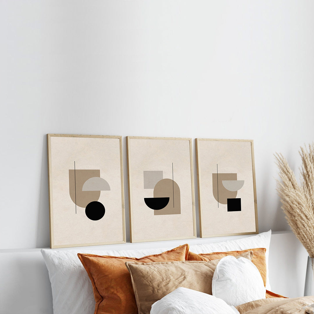 Minimalist Abstract Wall Art | 3-Piece Frame Set for Living Room & Home Décor