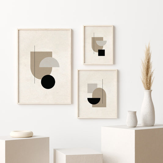 Minimalist Abstract Wall Art | 3-Piece Frame Set for Living Room & Home Décor