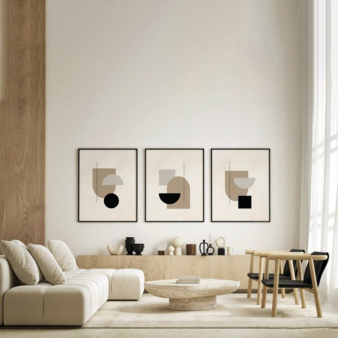 Minimalist Abstract Wall Art | 3-Piece Frame Set for Living Room & Home Décor