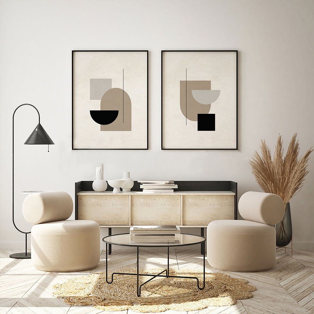 Minimalist Abstract Wall Art | 3-Piece Frame Set for Living Room & Home Décor
