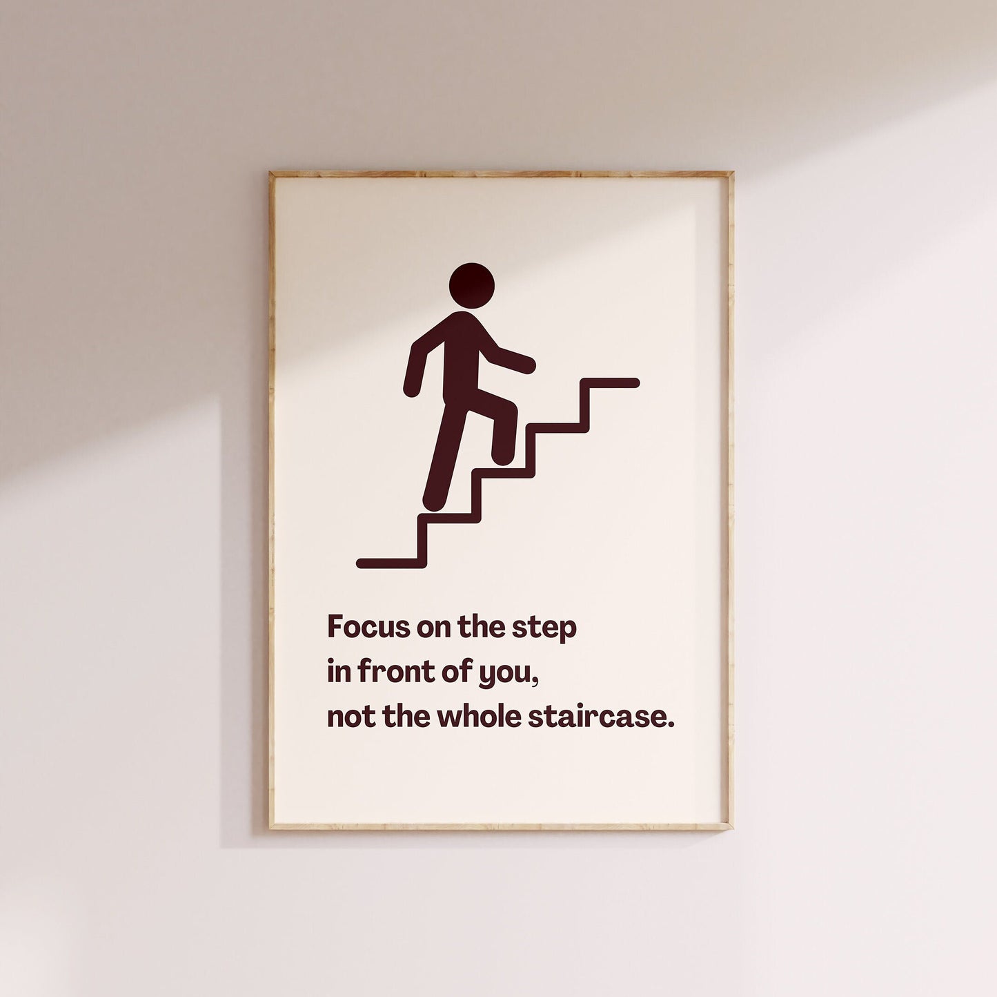 Set of 2 Motivational Wall Art Frames – U.G.L.Y. / F.E.A.R. / F.A.I.L. & Focus on the Step