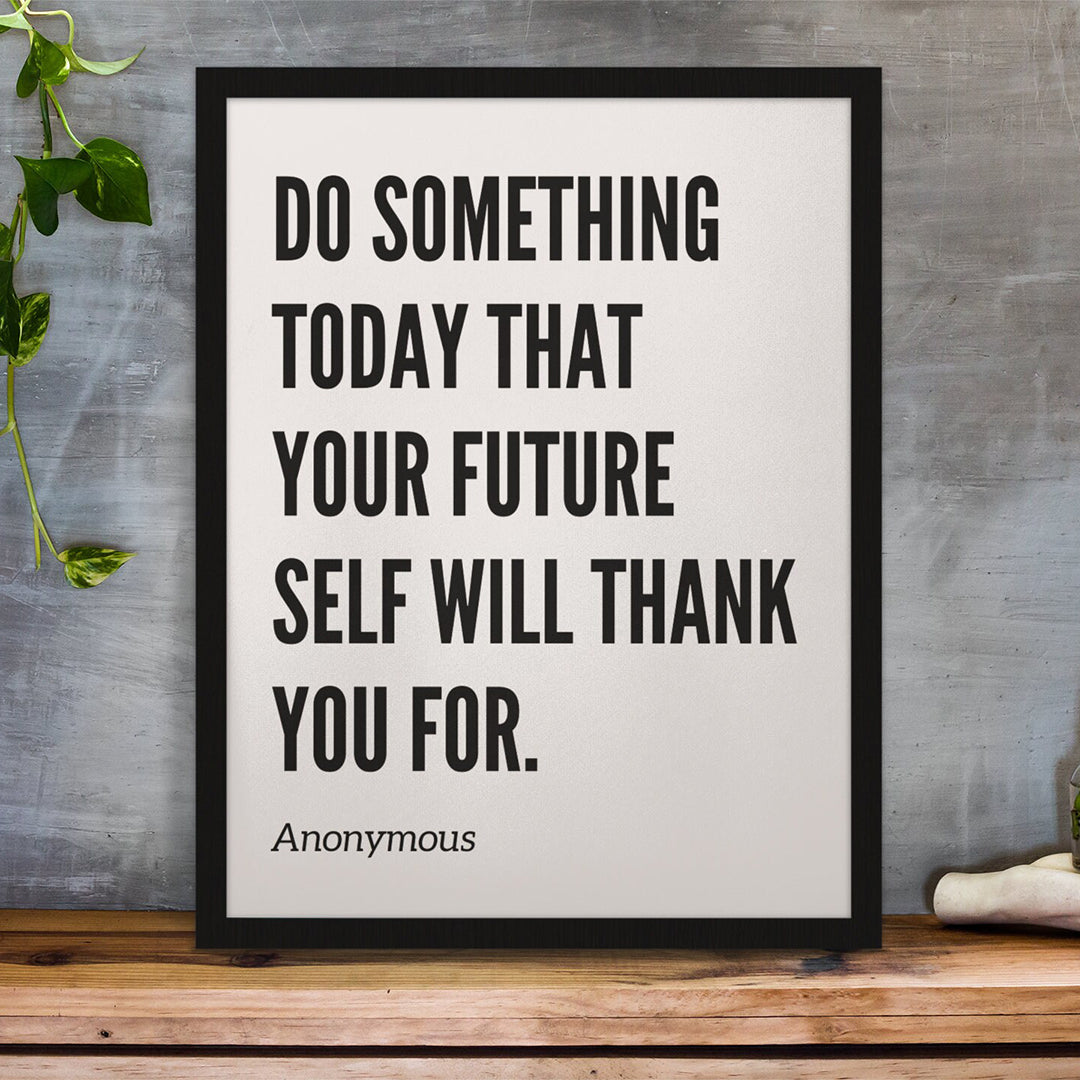 Framed Motivational Wall Art – “Do Something Today” Quote