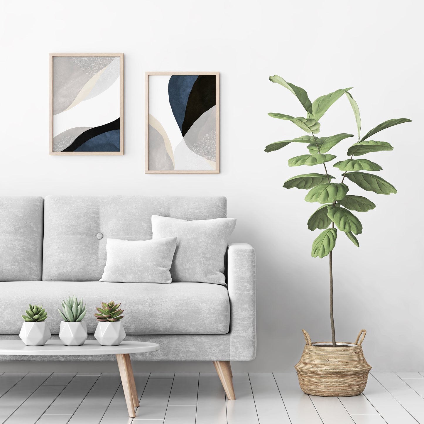 3-Piece Decorative Succulent Plant Set – Modern Home Decor