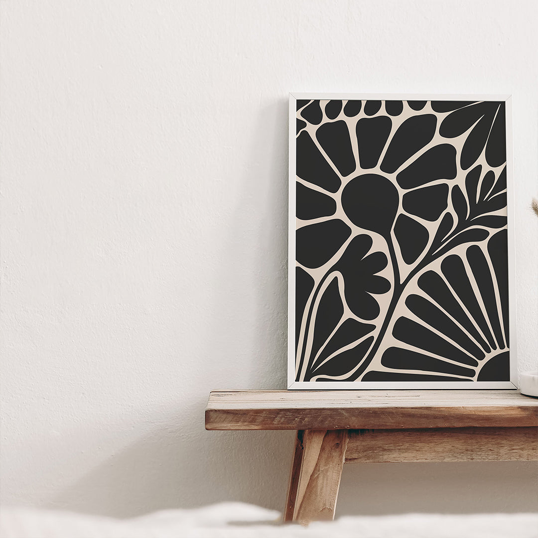 Botanical Abstract Wall Art Frame – Modern Floral Design for Home Décor