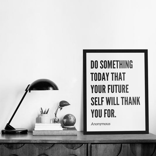Framed Motivational Wall Art – “Do Something Today” Quote