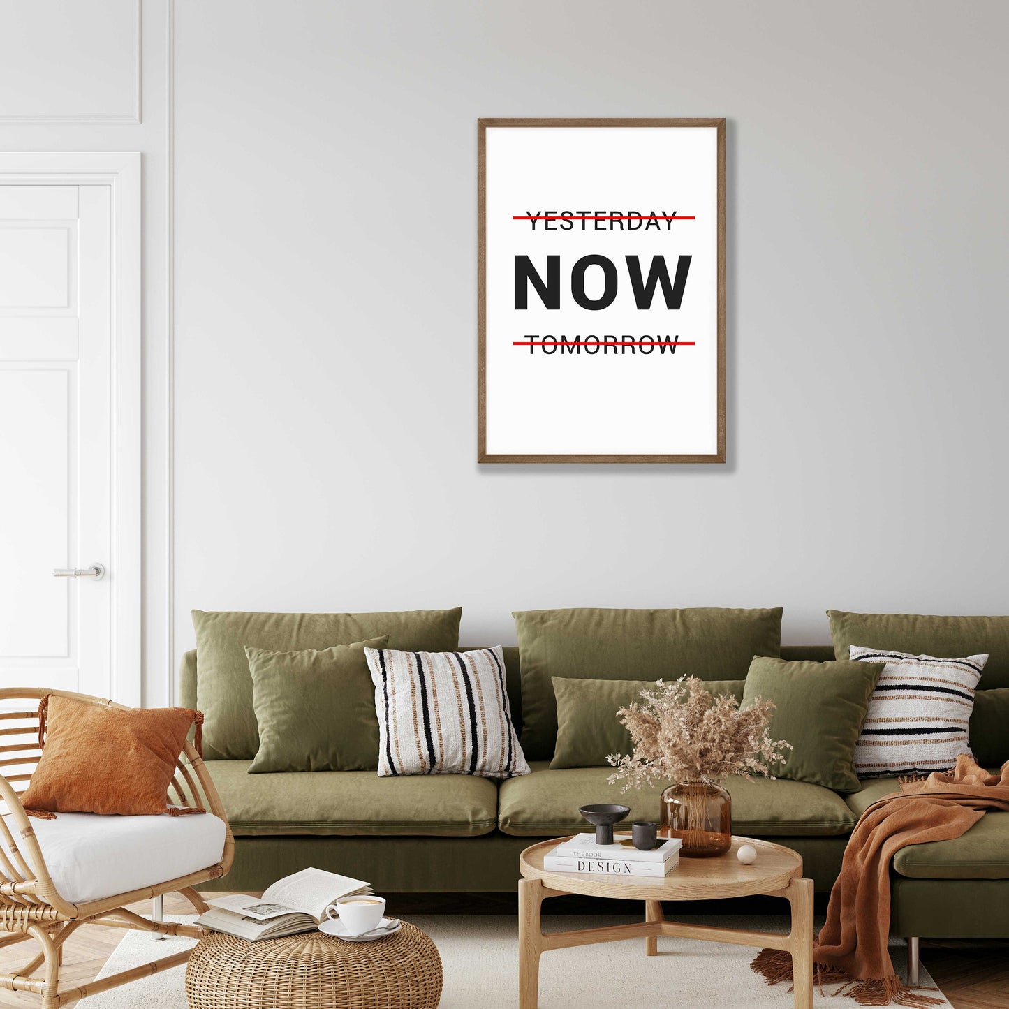 Framed Motivational Wall Art – “NOW” Quote Poster