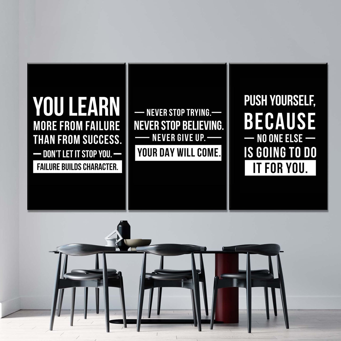 ✨ 3-Piece Motivational Wall Frame Set – Inspire & Stay Positive