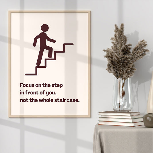 Set of 2 Motivational Wall Art Frames – U.G.L.Y. / F.E.A.R. / F.A.I.L. & Focus on the Step
