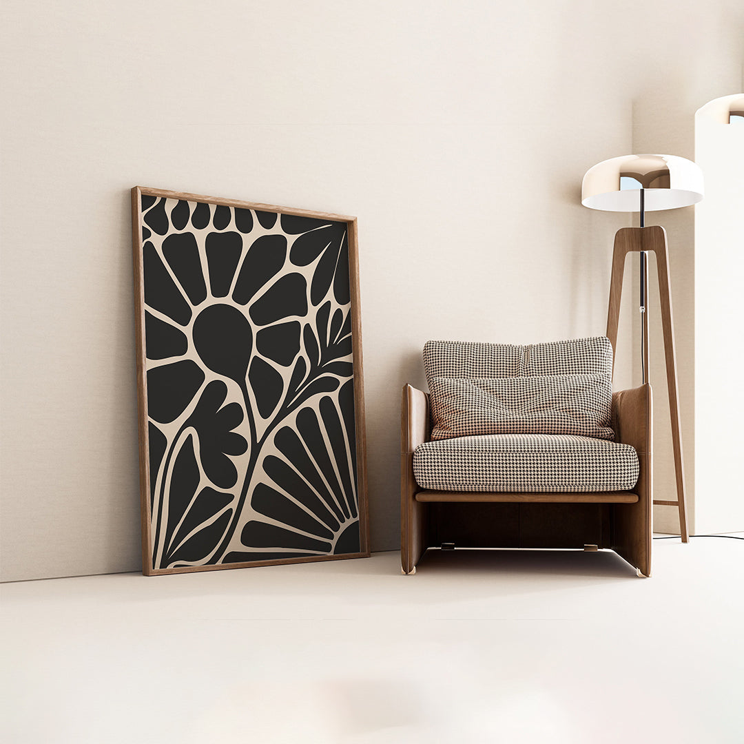 Botanical Abstract Wall Art Frame – Modern Floral Design for Home Décor
