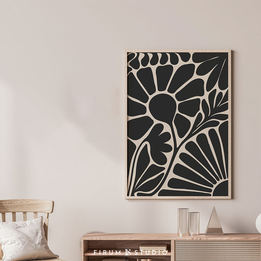 Botanical Abstract Wall Art Frame – Modern Floral Design for Home Décor