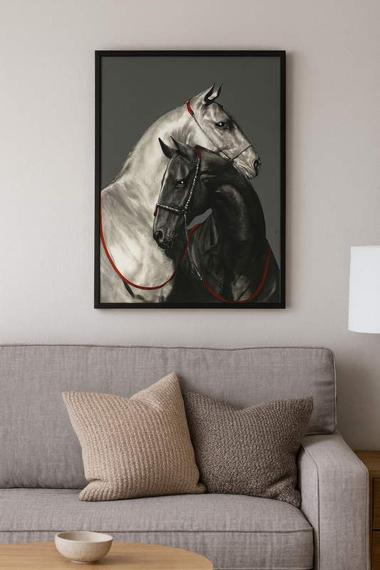 Elegant Duo Horse Wall Art – Perfect for Modern Spaces