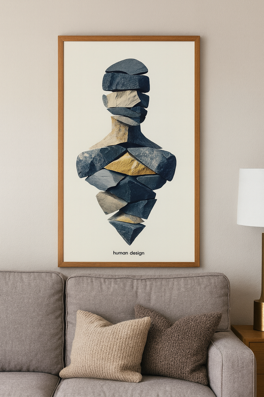Human Design Stone Art | Minimalist Canvas Print