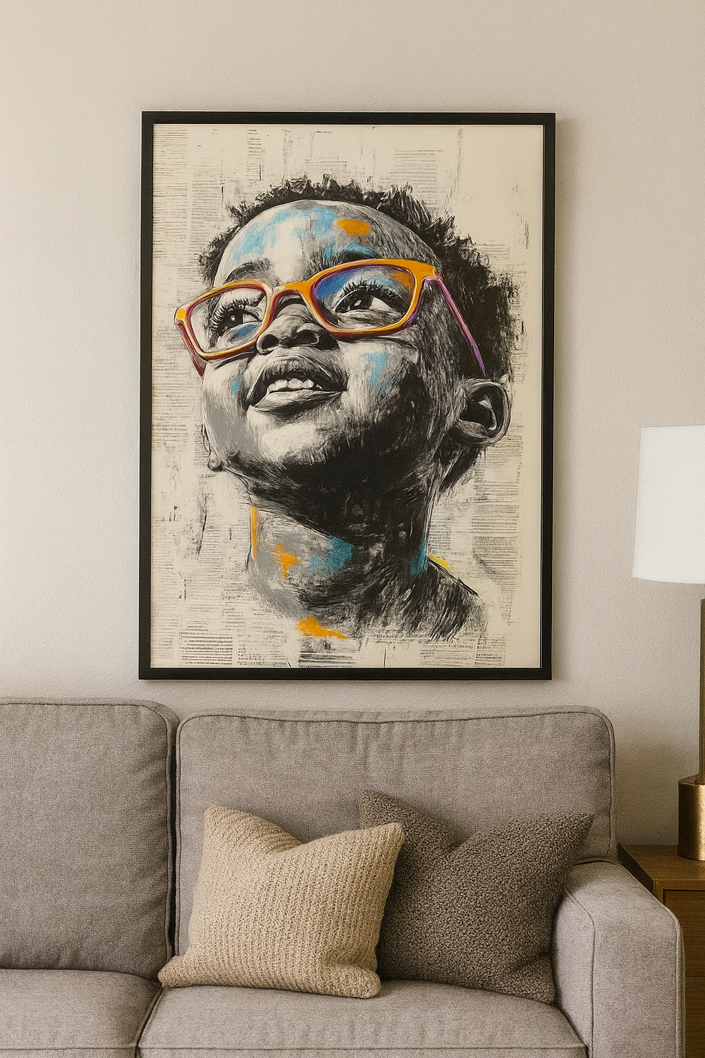 Color Pop Portrait Wall Art | Joyful Expression on Canvas