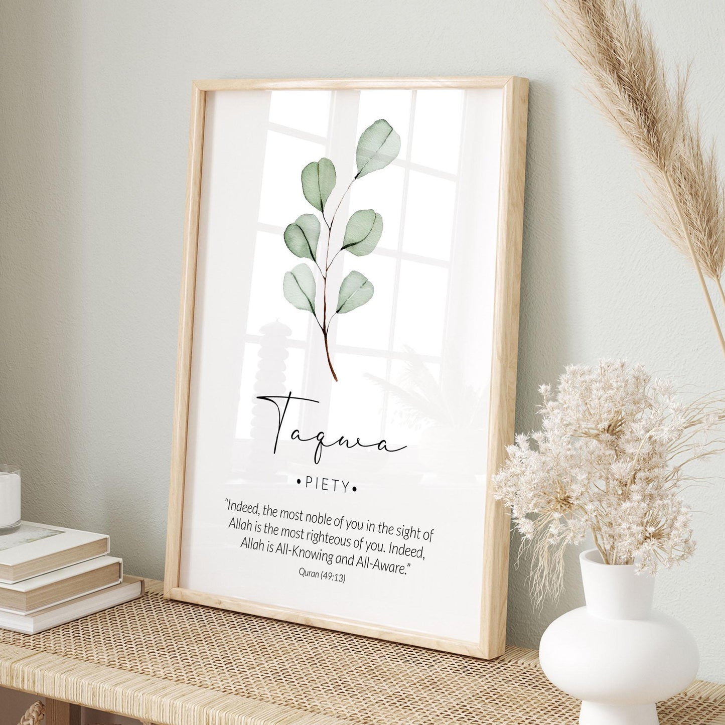 Islamic Botanical Frame Set – 6 Pieces