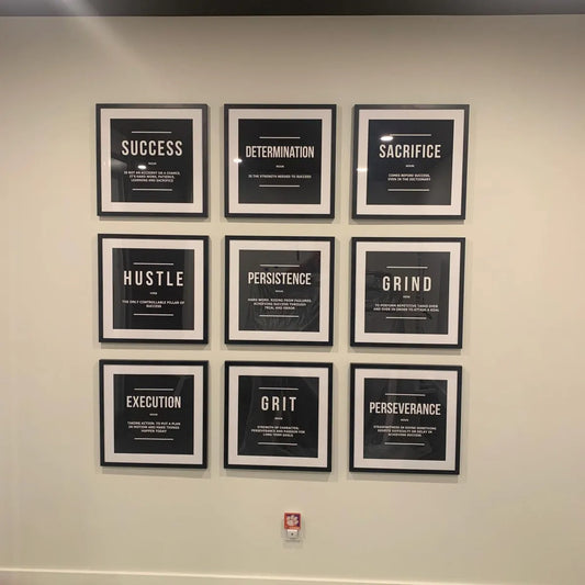 9x Motivational Wall Art Set | Office & Home Canvas Décor