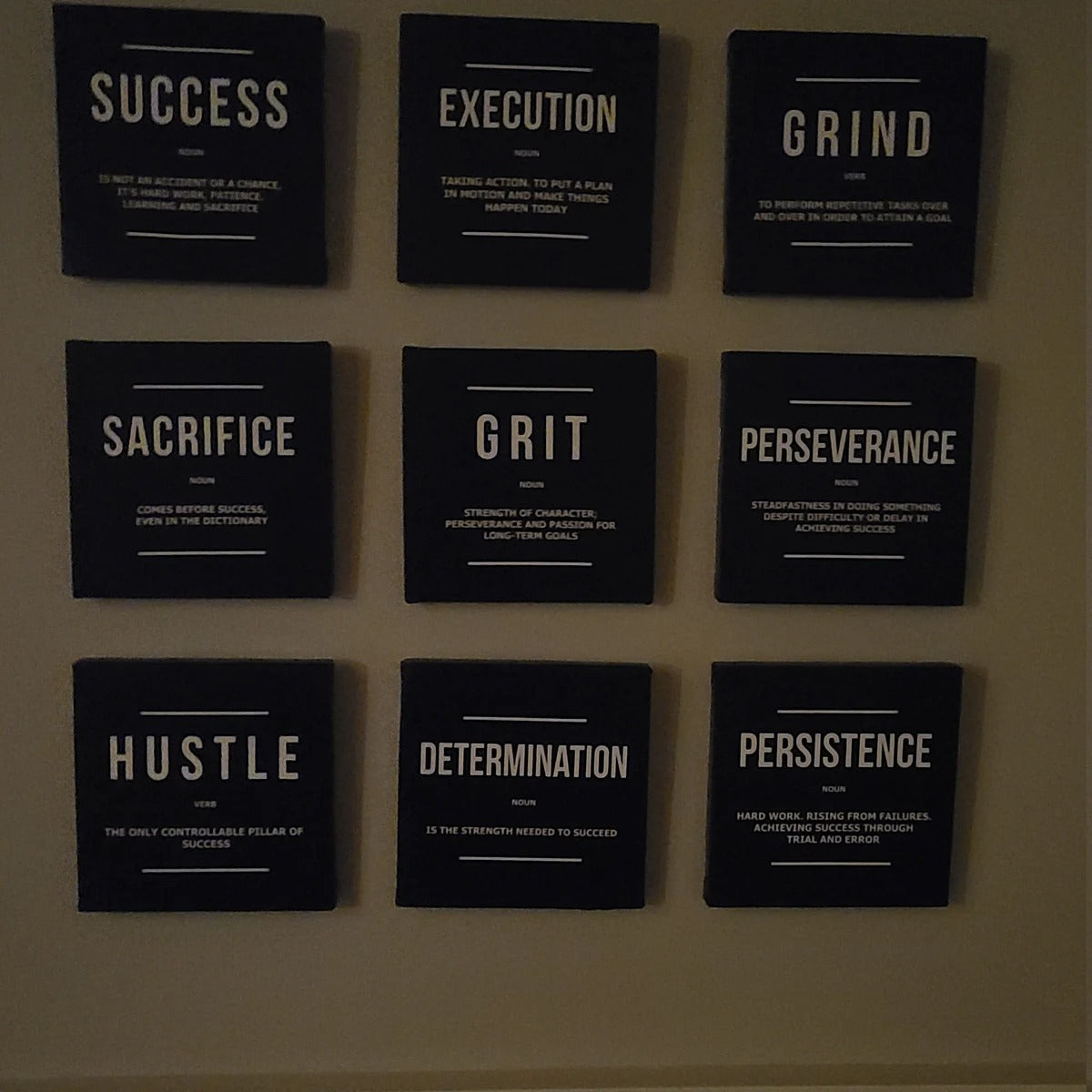 9x Motivational Wall Art Set | Office & Home Canvas Décor