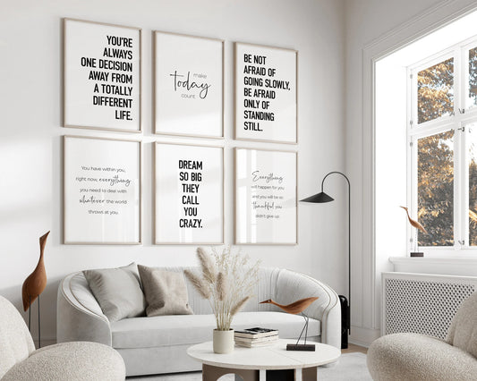 Set of 6 Motivational Posters | Printable Wall Art | Office & Home Décor