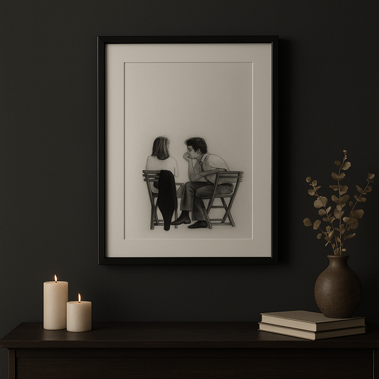 Intimate Love Sketch in a Classic Frame