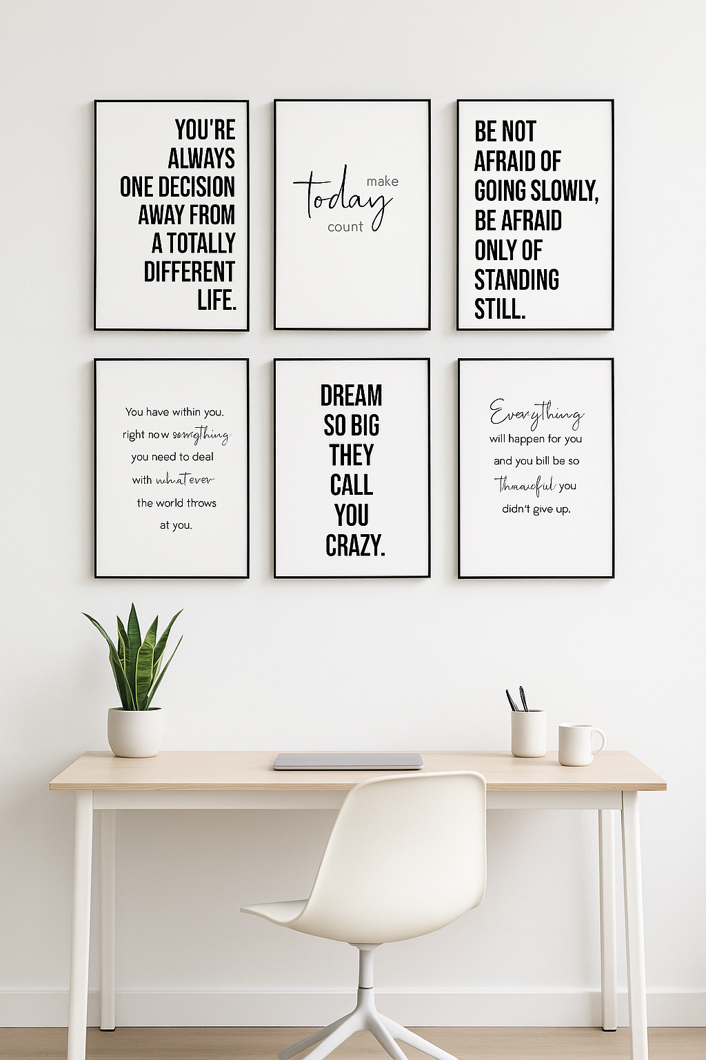 Set of 6 Motivational Posters | Printable Wall Art | Office & Home Décor
