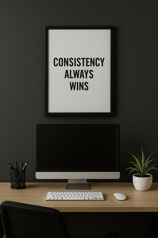 Consistency Always Wins – Motivational Office Wall Frame