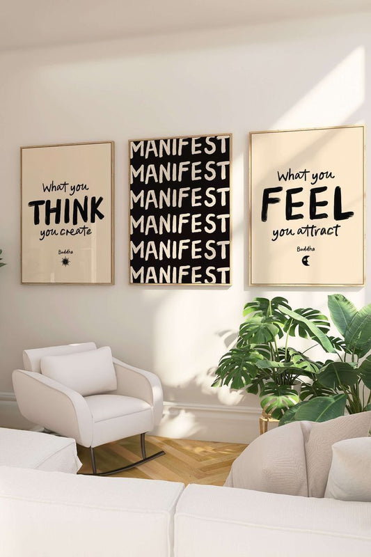 Transform your office with motivational wall frames – 3-piece set!