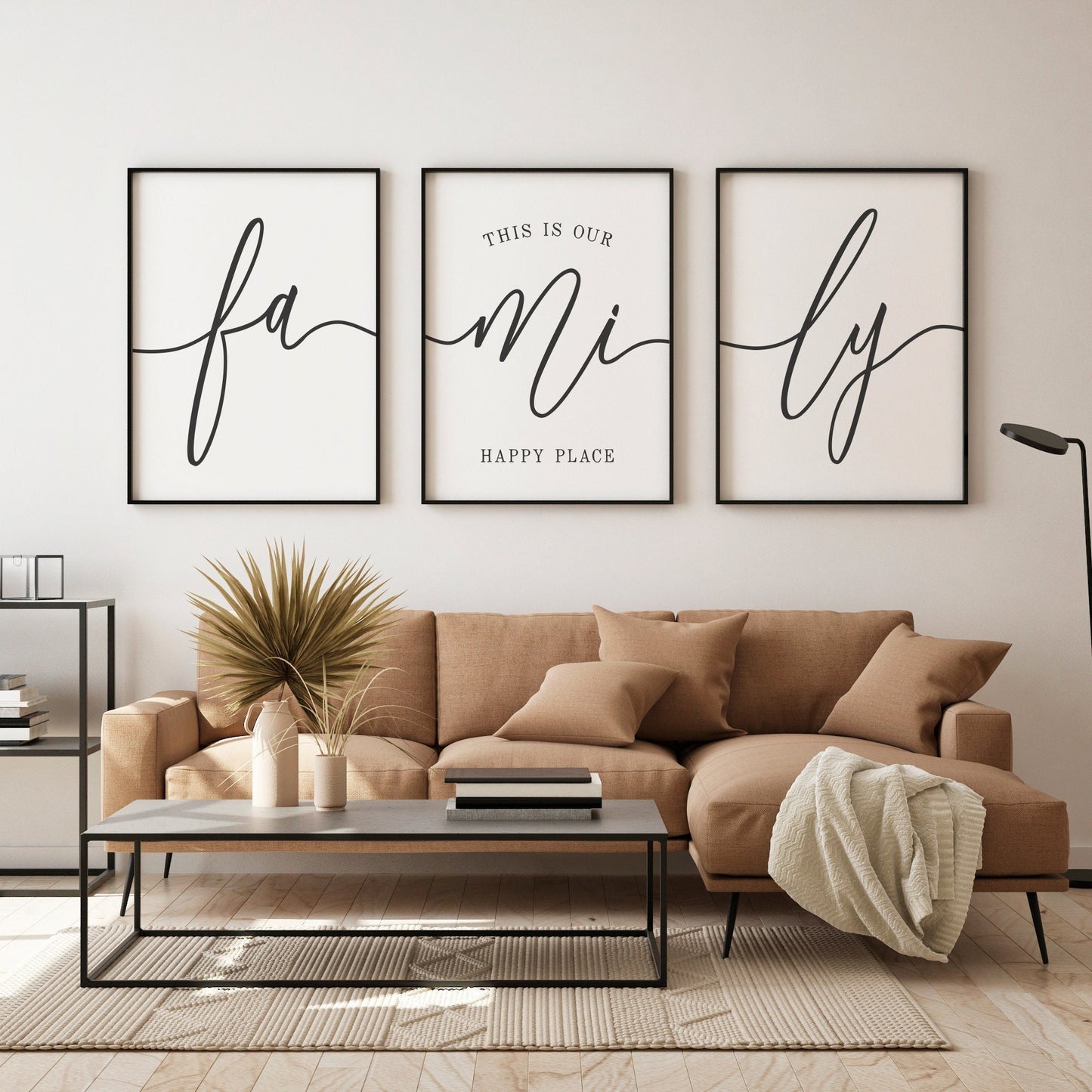 Minimalist Family Wall Art – 3 Piece Modern Canvas Prints