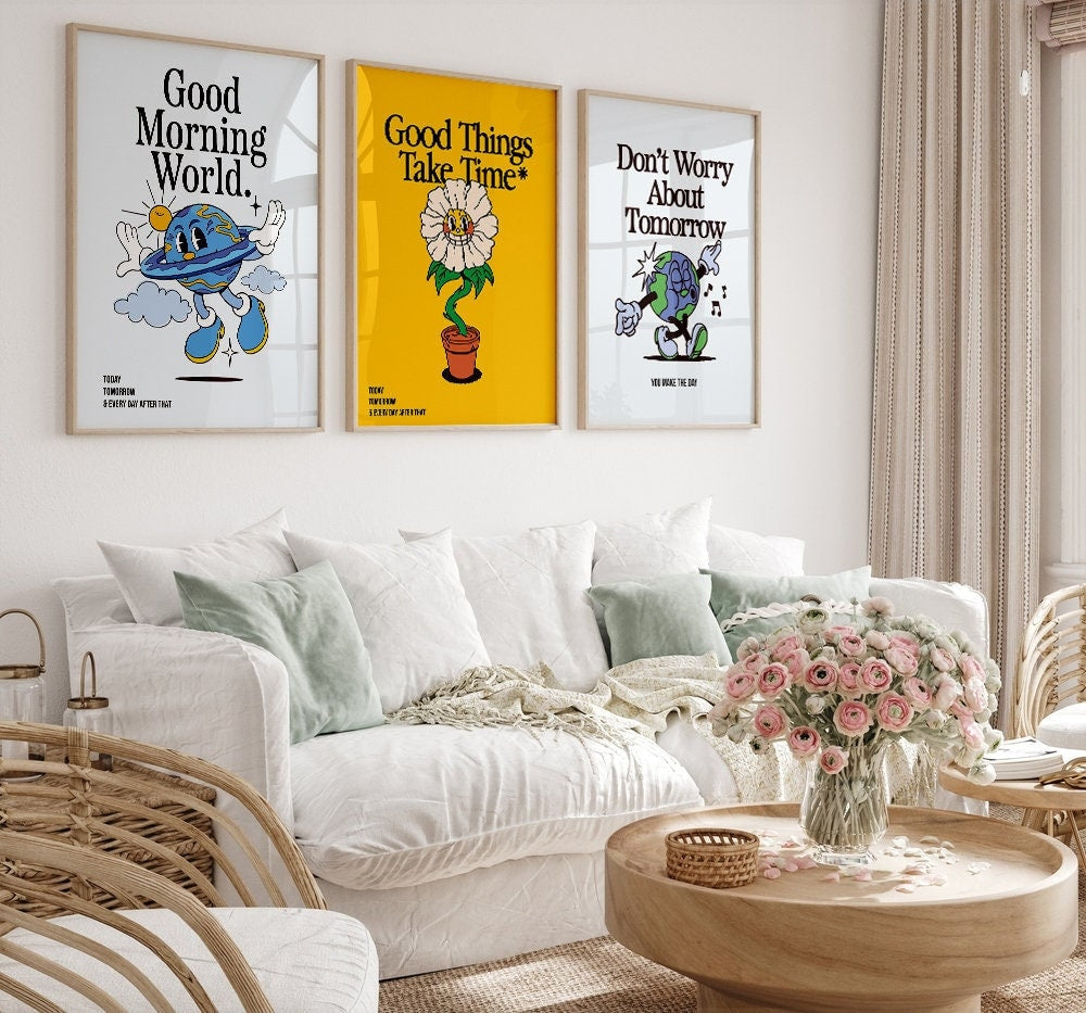 "Set of 3 Modern Motivational Wall Art Posters – Perfect for Home & Office Décor."