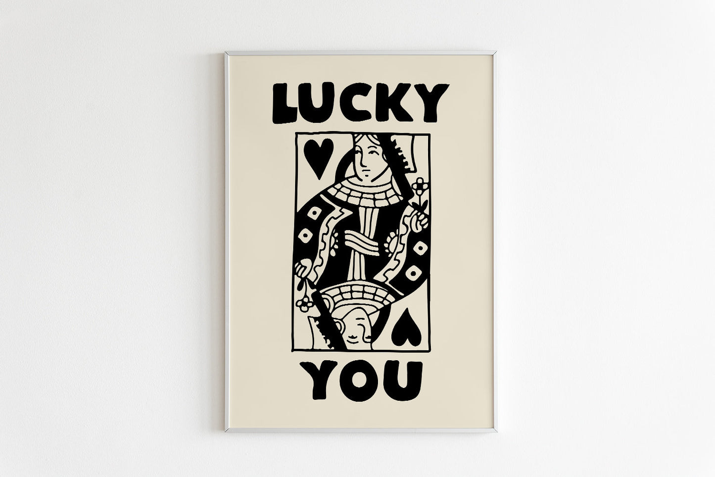 Set of 3 Modern Playing Card Wall Art Prints – Black & White Minimalist Posters