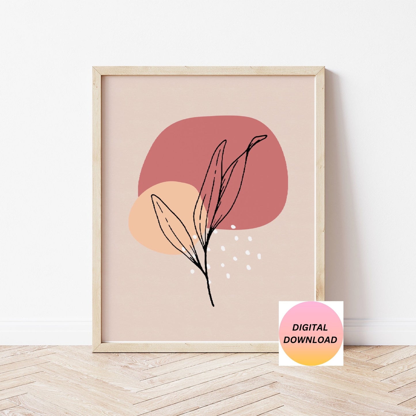 "Abstract Botanical Wall Art – Set of 3 Minimalist Prints in Warm Earthy Tones."