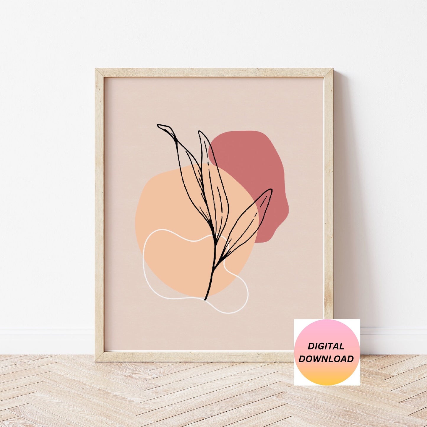 "Abstract Botanical Wall Art – Set of 3 Minimalist Prints in Warm Earthy Tones."