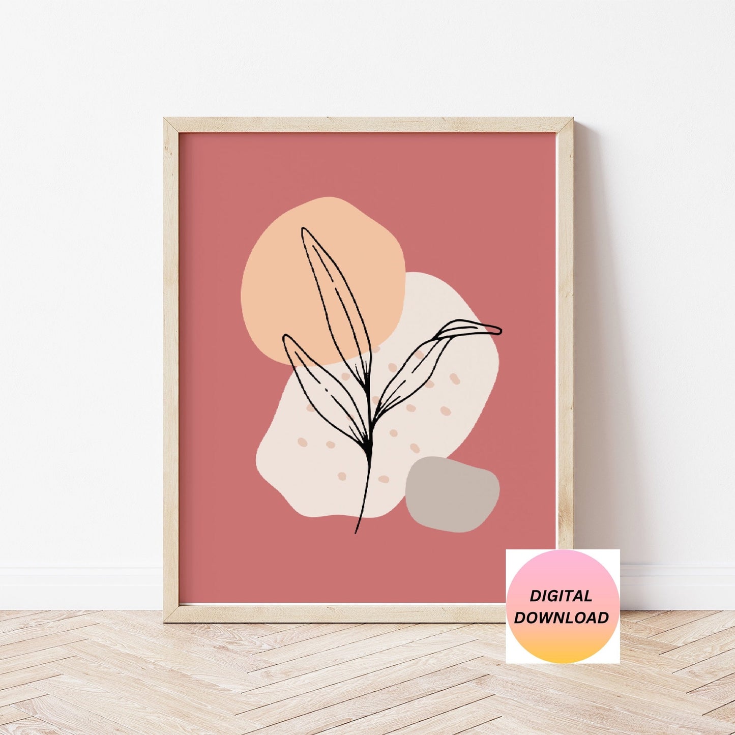 "Abstract Botanical Wall Art – Set of 3 Minimalist Prints in Warm Earthy Tones."