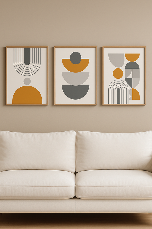 3-Piece Set | Modern Geometric Abstract Wall Art