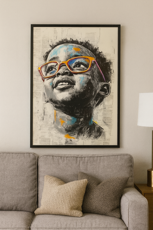 Color Pop Portrait Wall Art | Joyful Expression on Canvas